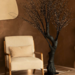Lichtboom met goudkleurige ledlampjes