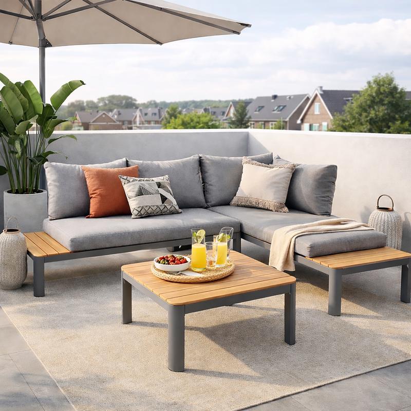 Modulaire loungeset 3-delig – grijs Action Review De Beste Kopen