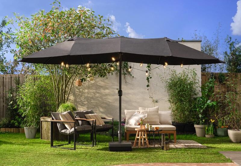 Dubbele parasol incl. hoes - antraciet Action Review De Beste Kopen