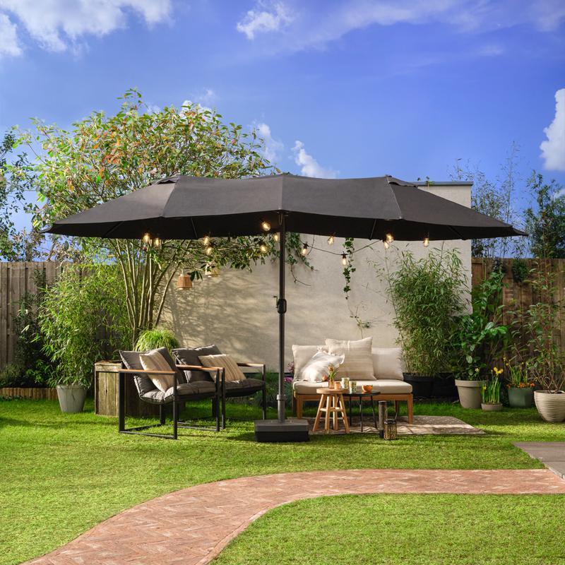 Dubbele parasol incl. hoes - antraciet Action Review De Beste Kopen
