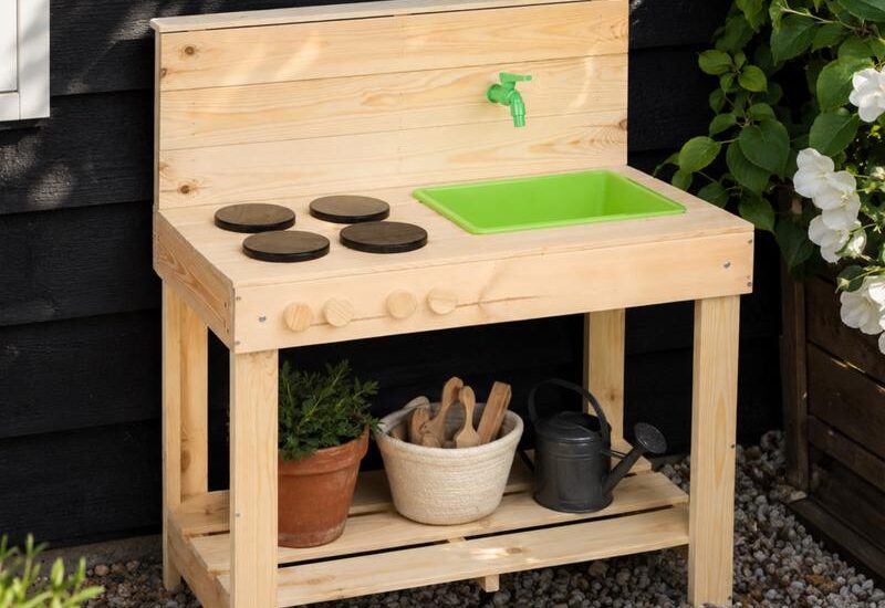 Houten modderkeuken met kraan - buiten speelkeuken Action Review De Beste Kopen