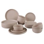 serviesset mat taupe Action Review De Beste Kopen