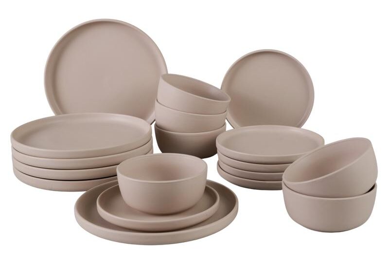 serviesset mat taupe Action Review De Beste Kopen