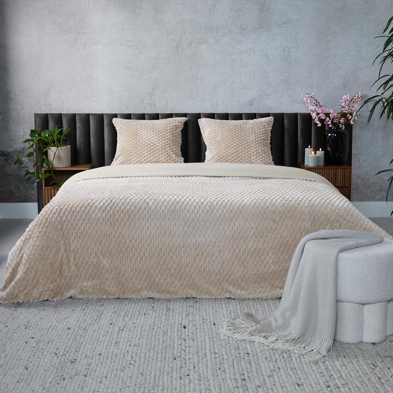 Teddy Hexagon dekbedovertrek Taupe 240 x 220 cm Action review De Beste Kopen