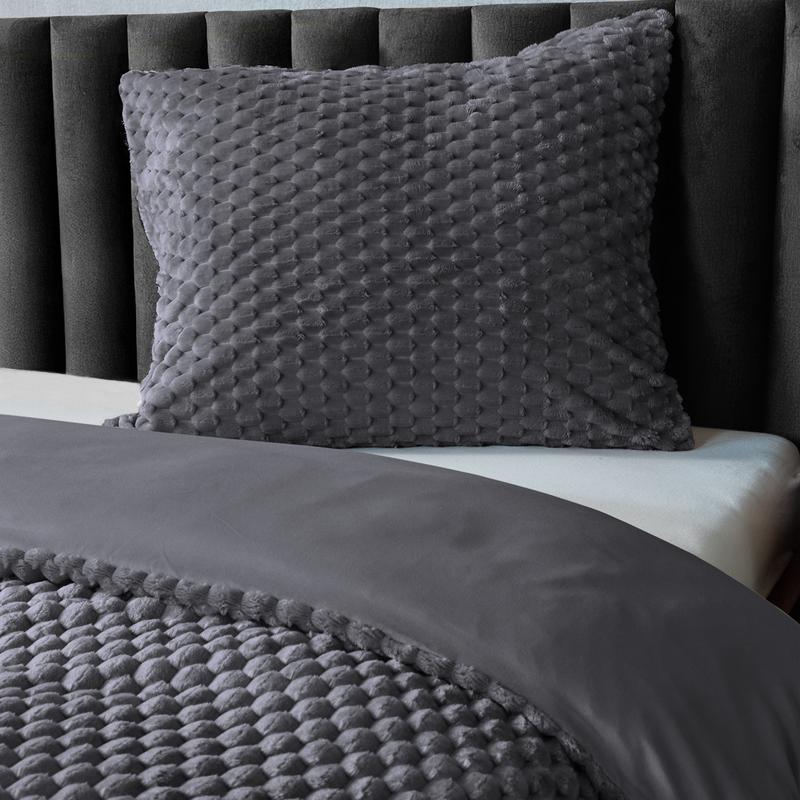 Teddy Hexagon dekbedovertrek Antraciet 140 x 200 cm Action review De Beste Kopen
