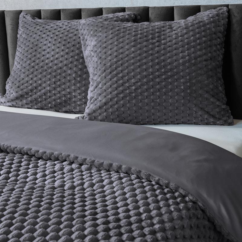 Teddy Hexagon dekbedovertrek Antraciet 240 x 220 cm Action review De Beste Kopen