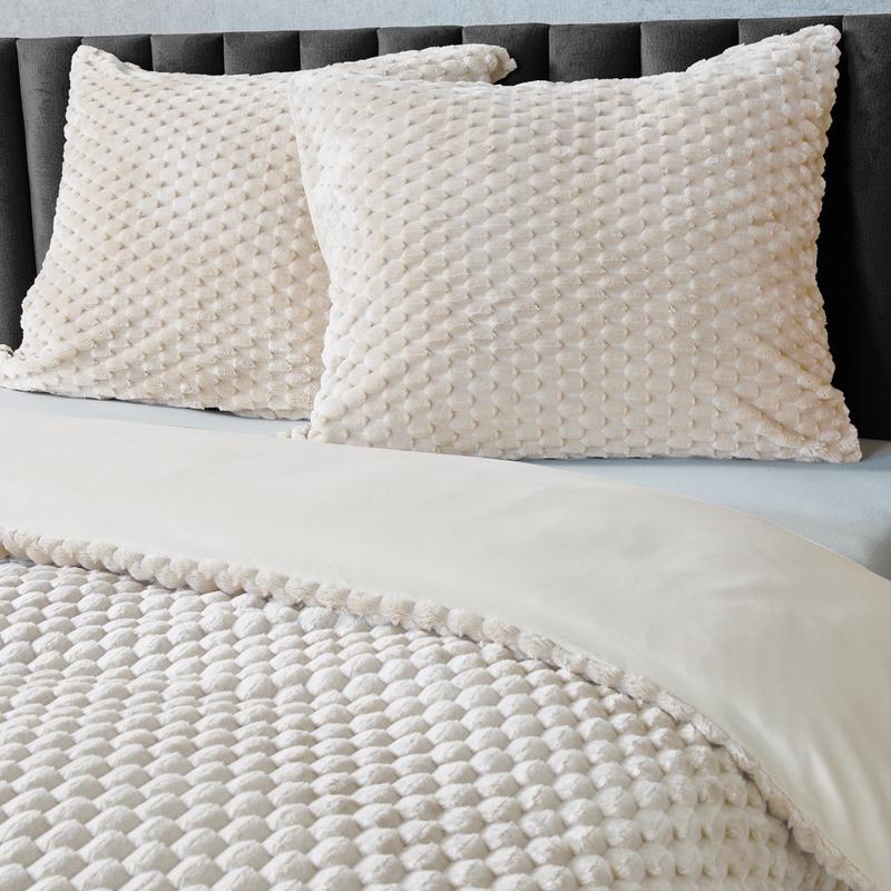 Teddy Hexagon dekbedovertrek Crème-wit 200 x 220 cm Action review De Beste Kopen