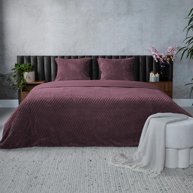 Teddy Hexagon dekbedovertrek Bordeauxrood 240 x 220 cm Action review De Beste Kopen
