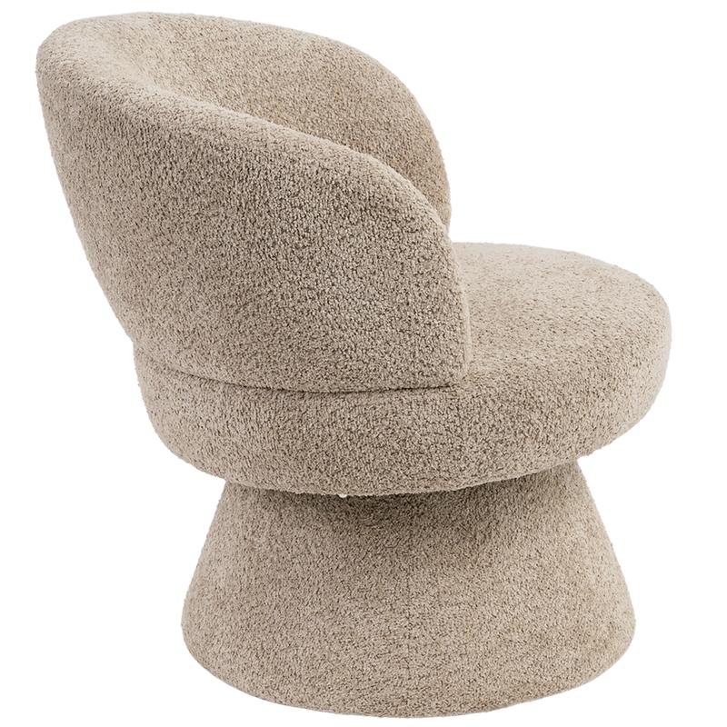 Draaifauteuil bouclé taupe Action review De Beste Kopen