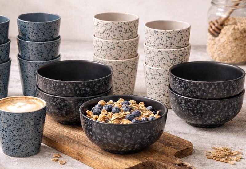 Beker- en kommenset Speckle Action review De Beste Kopen
