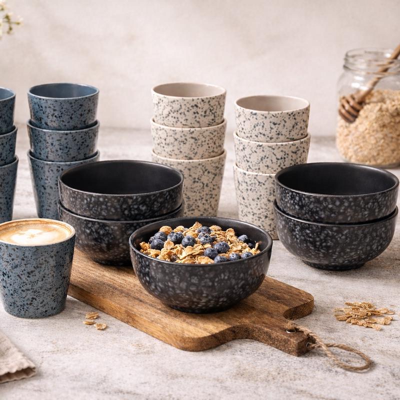 Beker- en kommenset Speckle Action review De Beste Kopen