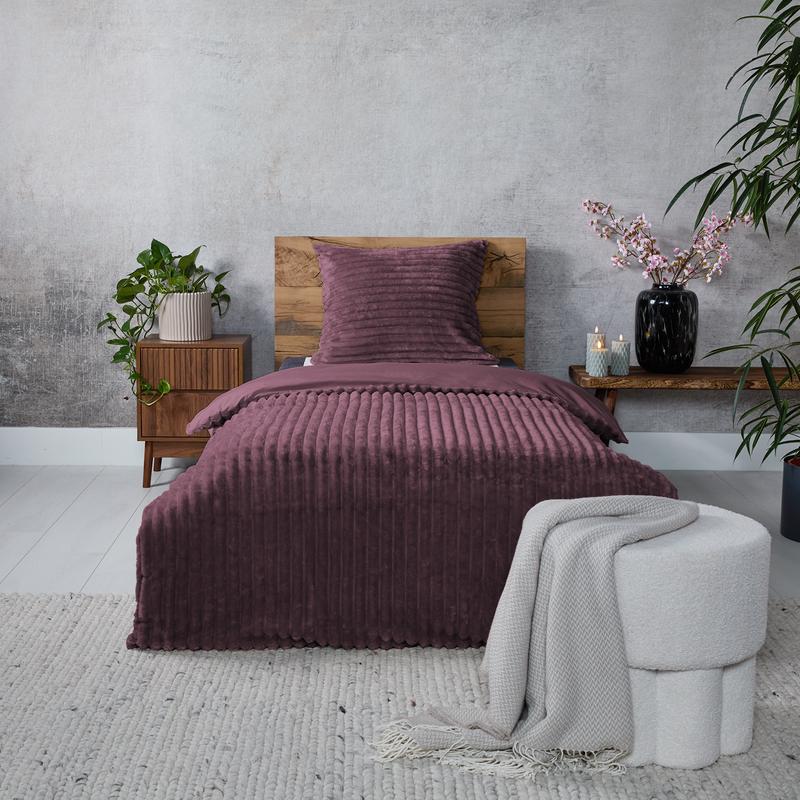 Teddy ribbed dekbedovertrek bordeauxrood 140 x 200 cm Action review De Beste Kopen