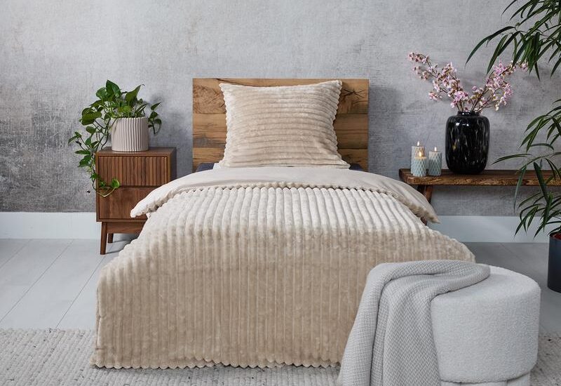 Teddy ribbed dekbedovertrek taupe 140 x 200 cm Action review De Beste Kopen