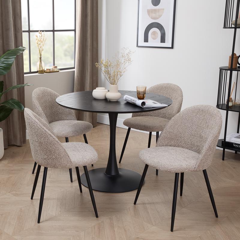 Stoelen bouclé - 2 stuks - Soft Taupe Action review De Beste Kopen